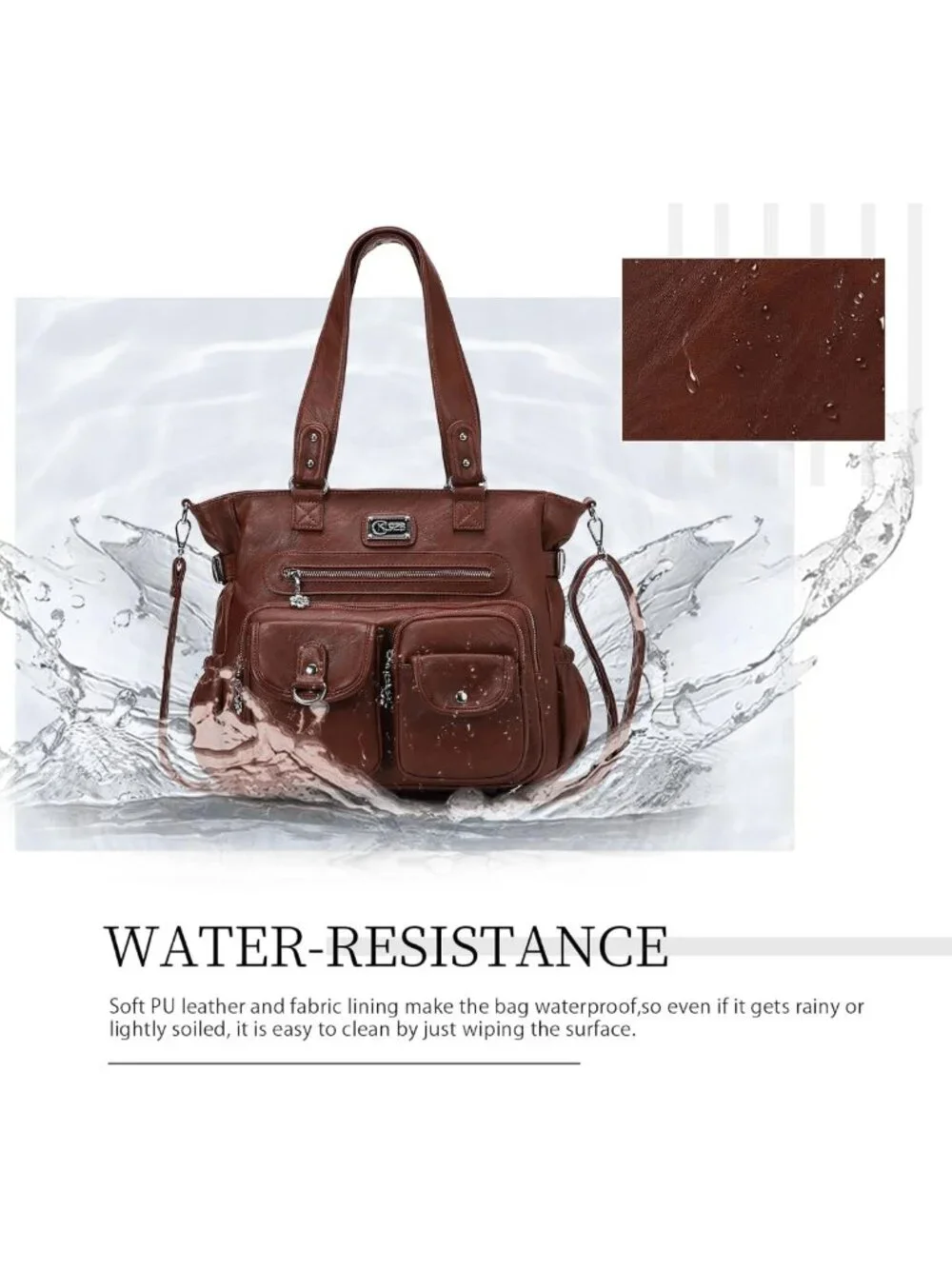 Stylish Large Vegan Leather Shoulder Tote Bag for Women - Chic Hobo Handbag